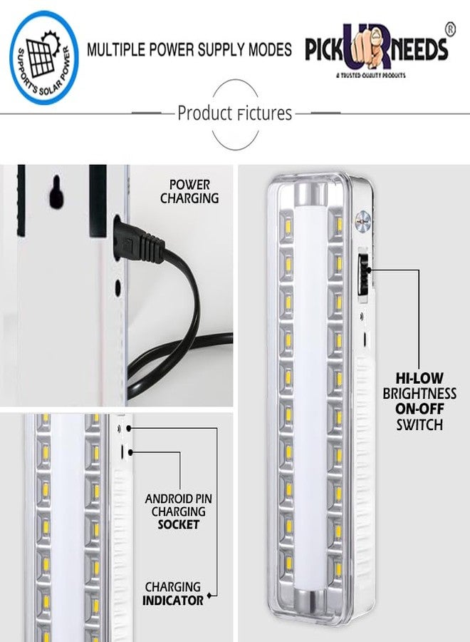 Pick Ur Needs Rechargeable Home Emergency Tube +10 SMD LED Floor Lantern Lamp Light (White) - Image 3